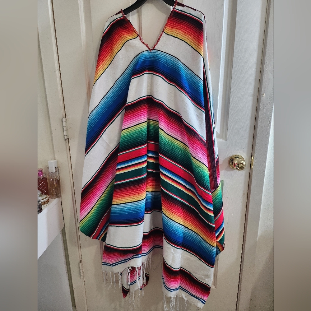 Colorful Striped Poncho